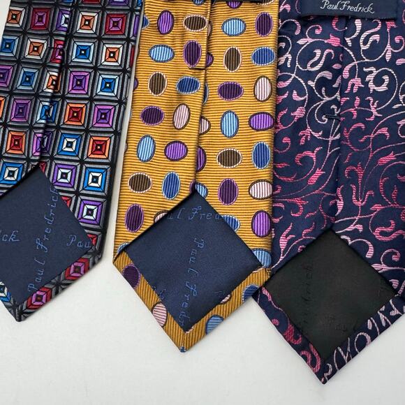 Paul Frederick - Men’s 100% Silk Neck Tie Lot of 3 - Picture 6 of 7